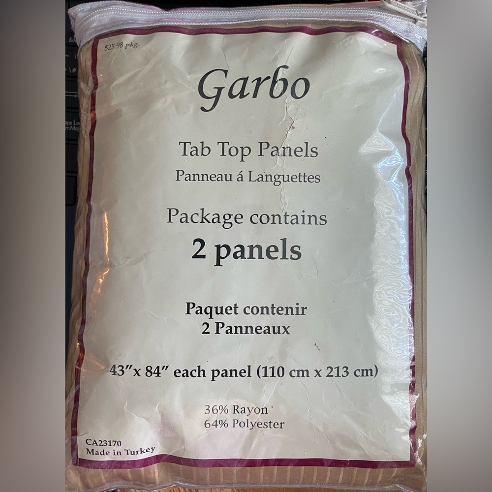 NEW!!!  Gold striped drapery panels